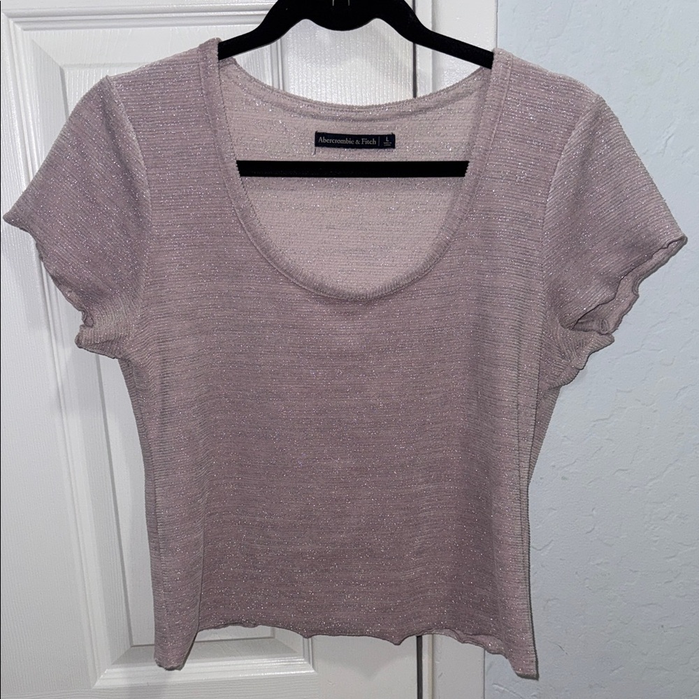 Annabelle Women's Shimmering Short Sleeve Top - Lavender